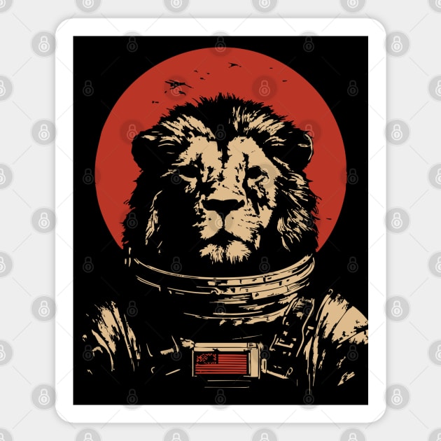 King of the Cosmos Lion Astronaut Magnet by TuncGK